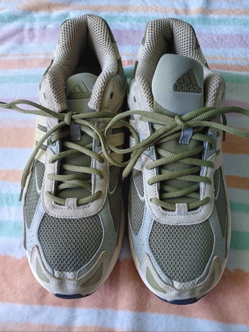 Adidas Kids Olive Green Athletic Sneakers